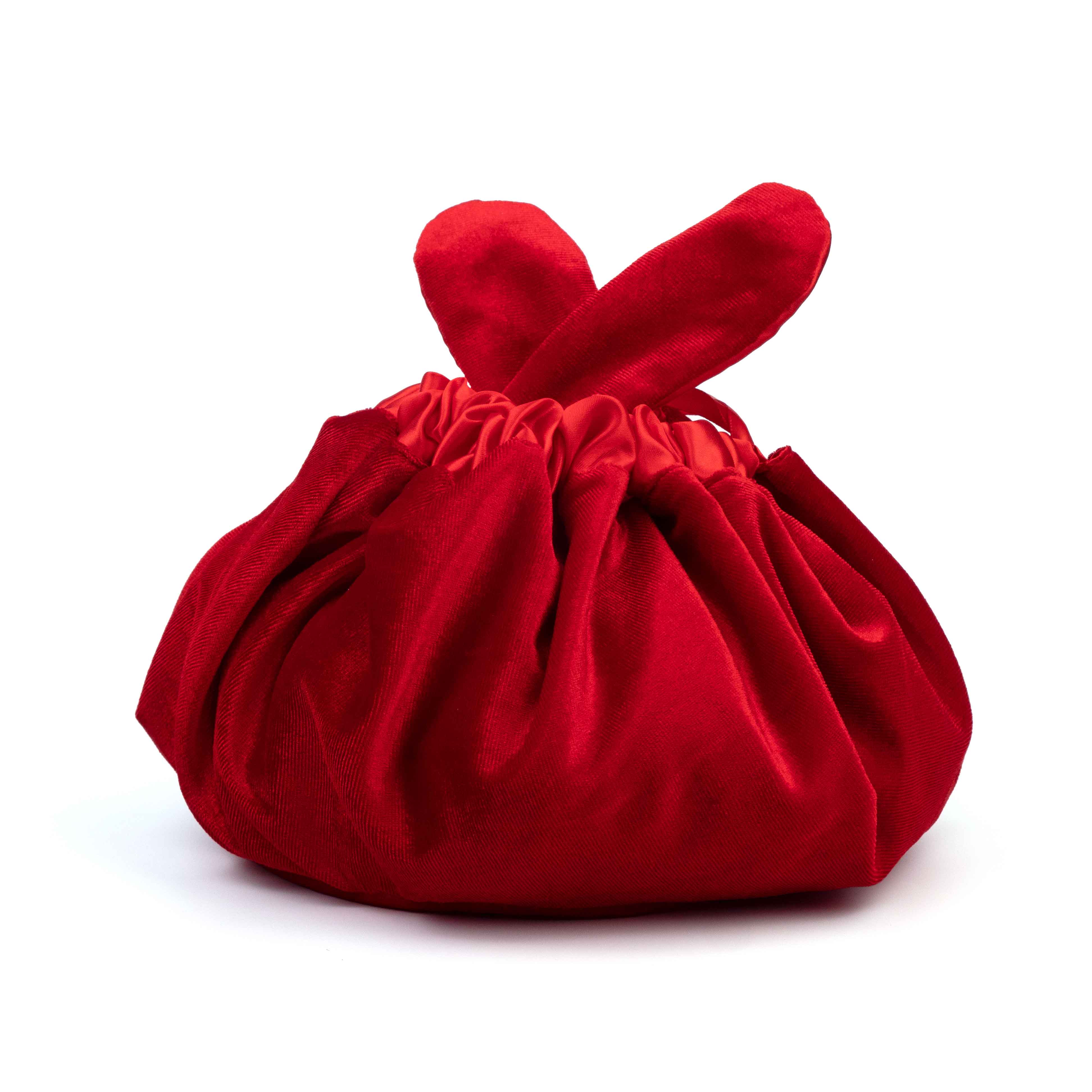Velvet Red drawstring bag