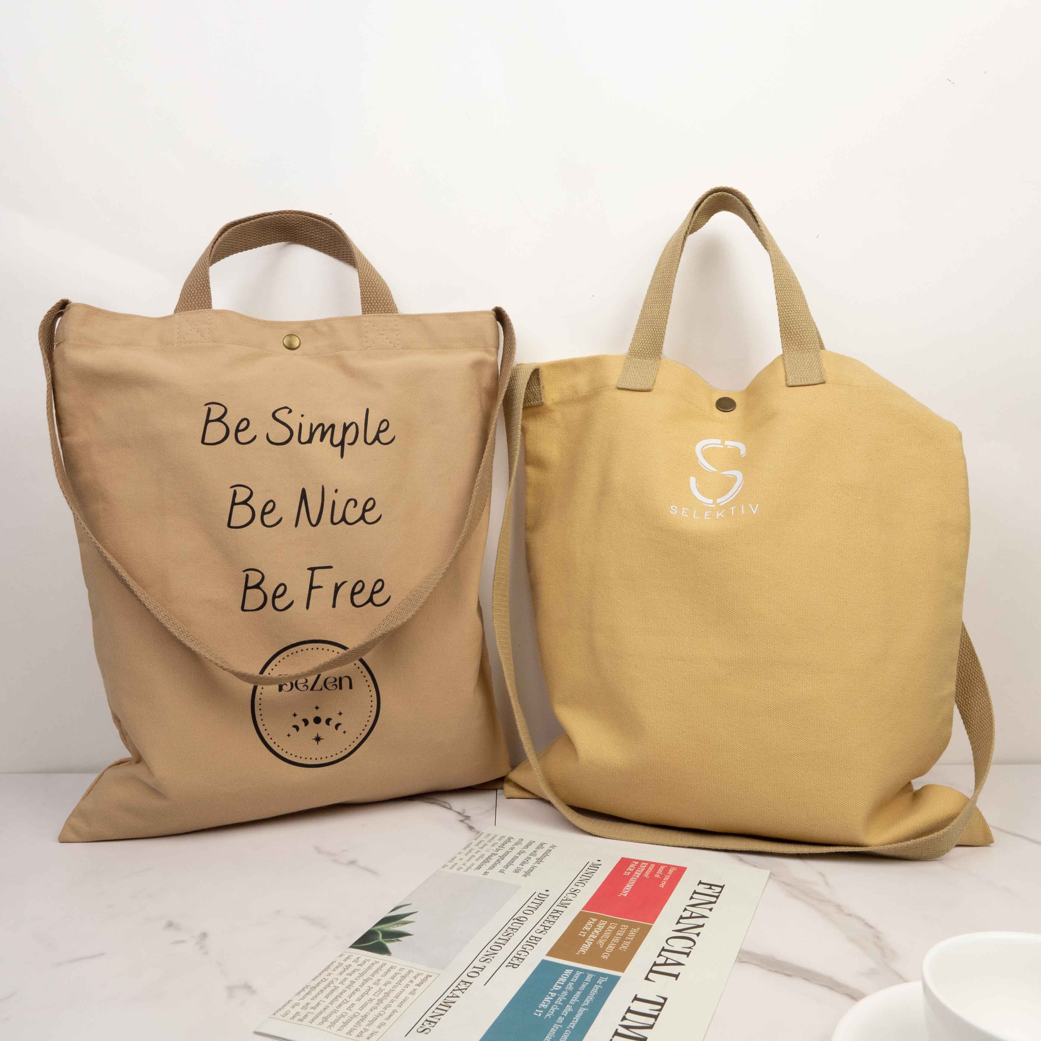 Custom logo canvas shoulder bag
