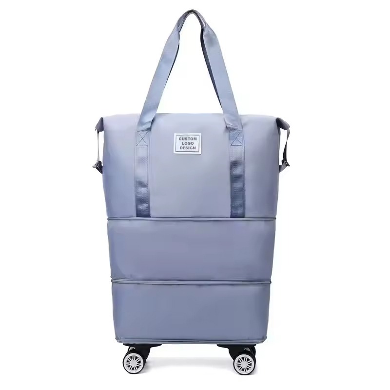 Purple rolling tote bag