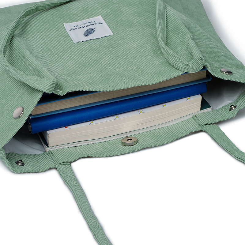 Custom Corduroy Shoulder Tote Bag