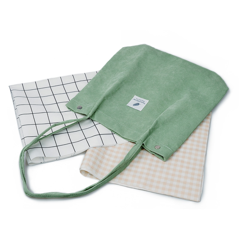 Custom Corduroy Shoulder Tote Bag