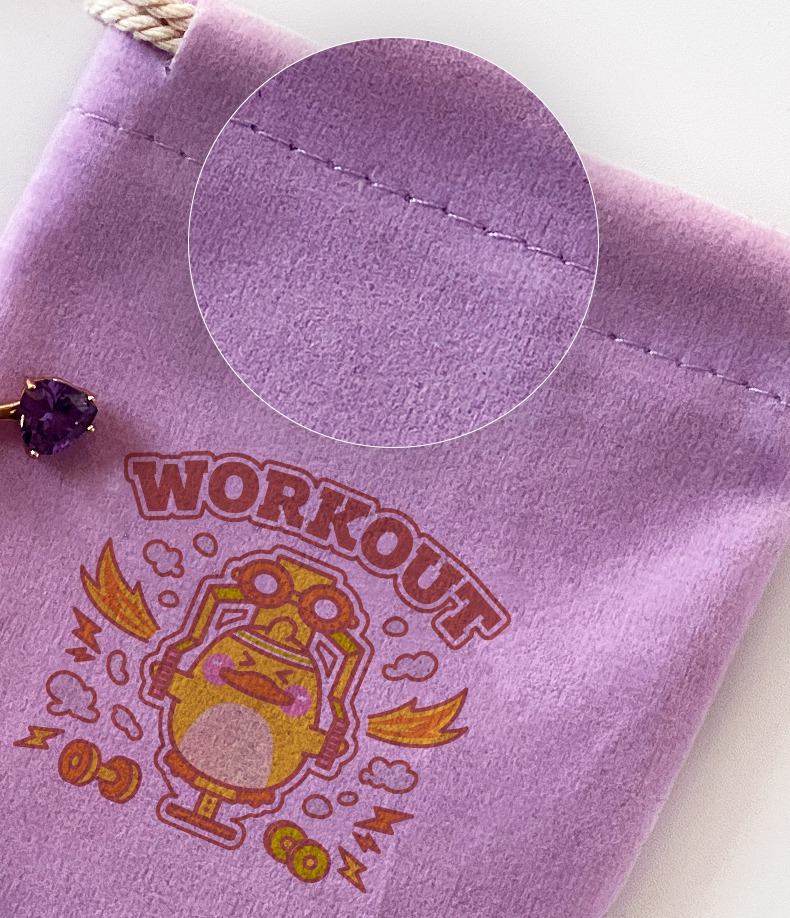 Velvet pouch for jewelry