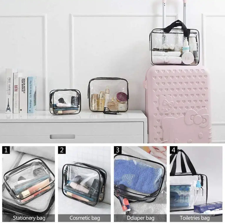 Transparent Pvc Cosmetic Bags With Zipper