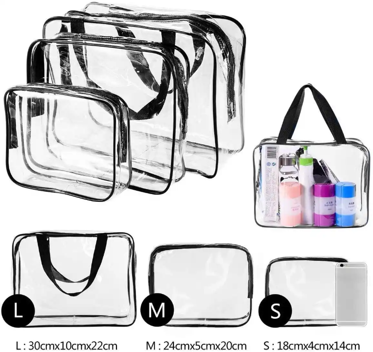 Transparent Pvc Cosmetic Bags With Zipper