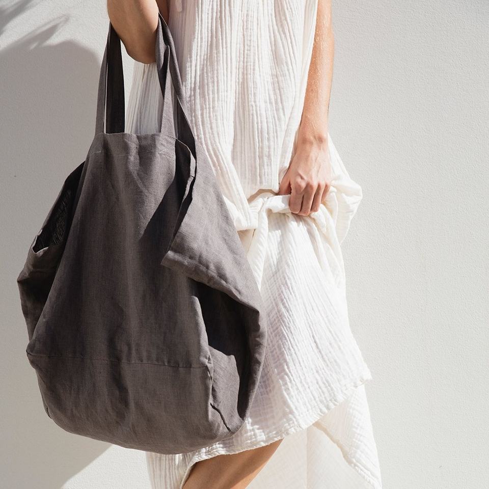 Eco Friendly Linen Grocery Tote Bag