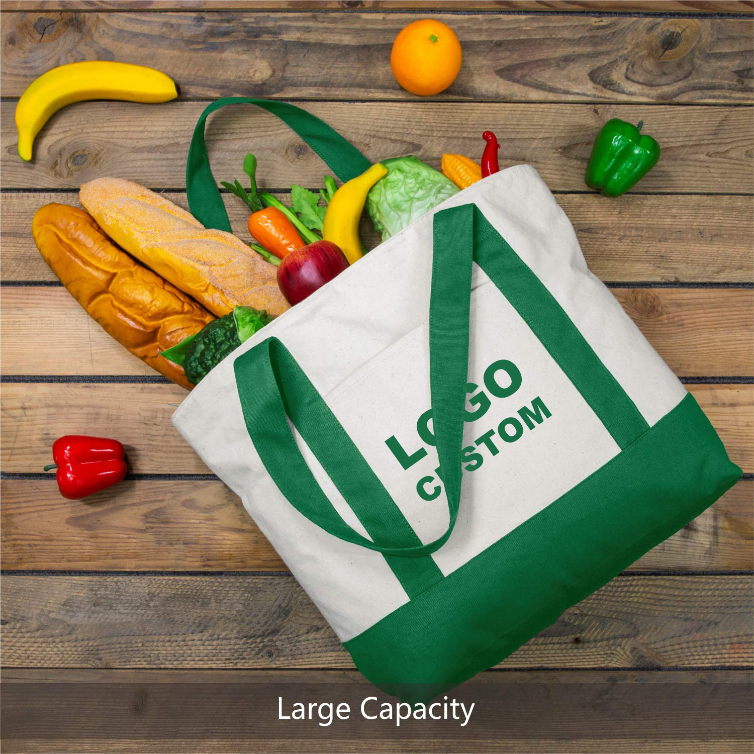 Green tote bag