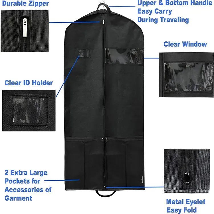 Heavy Duty Dust Suit Garment Bag With Pocket