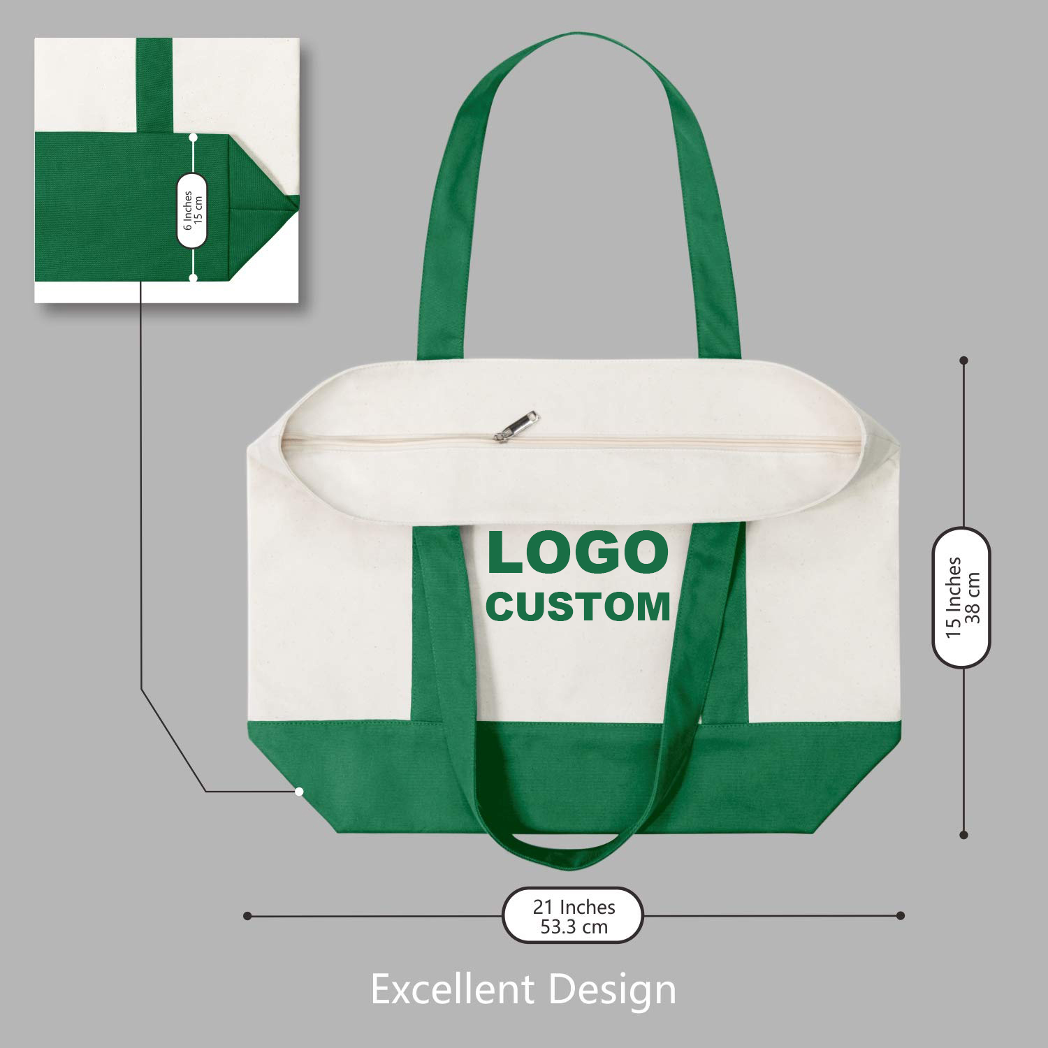 Green tote bag