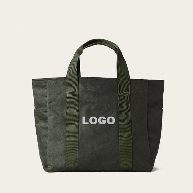 Waxed canvas tote bag