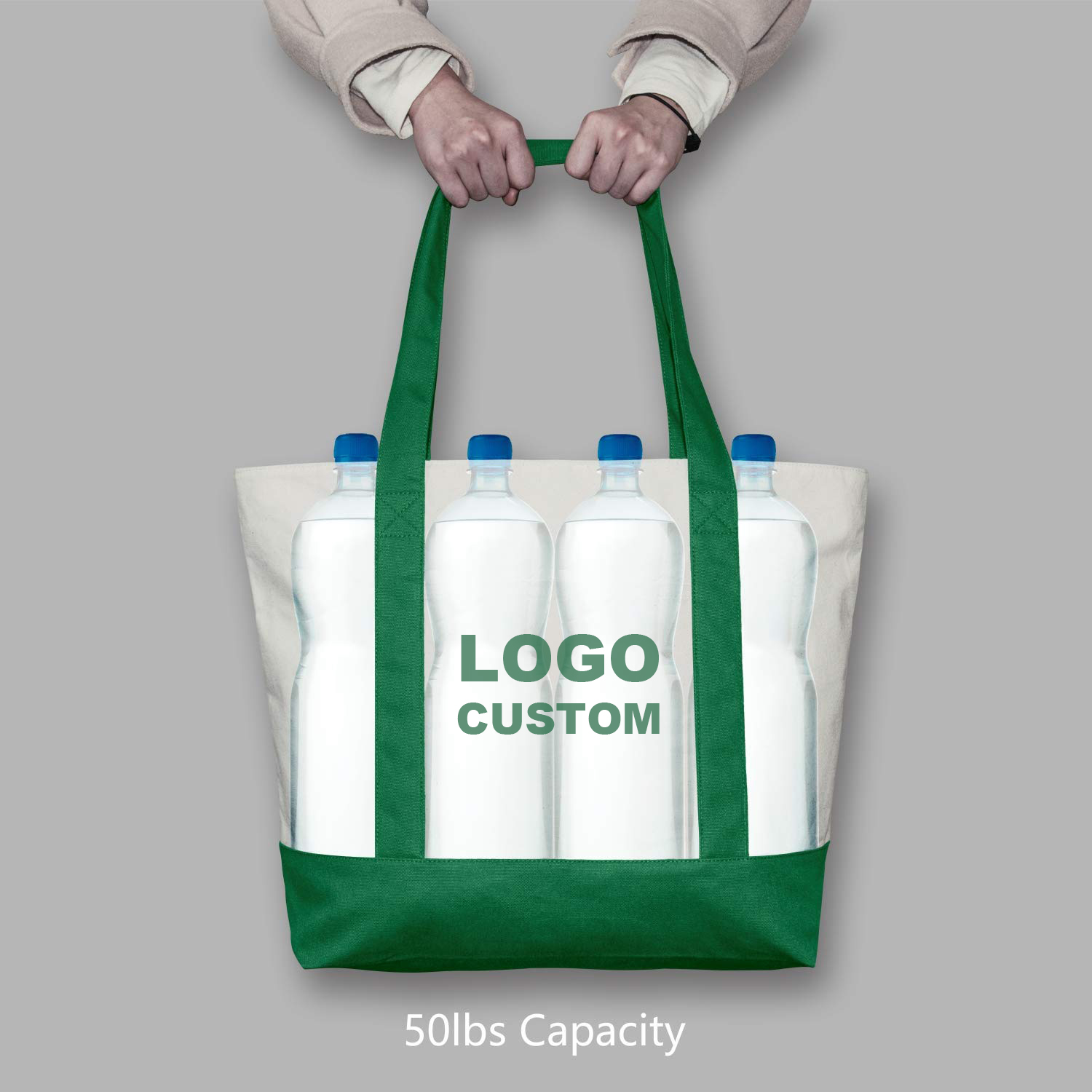 Green tote bag