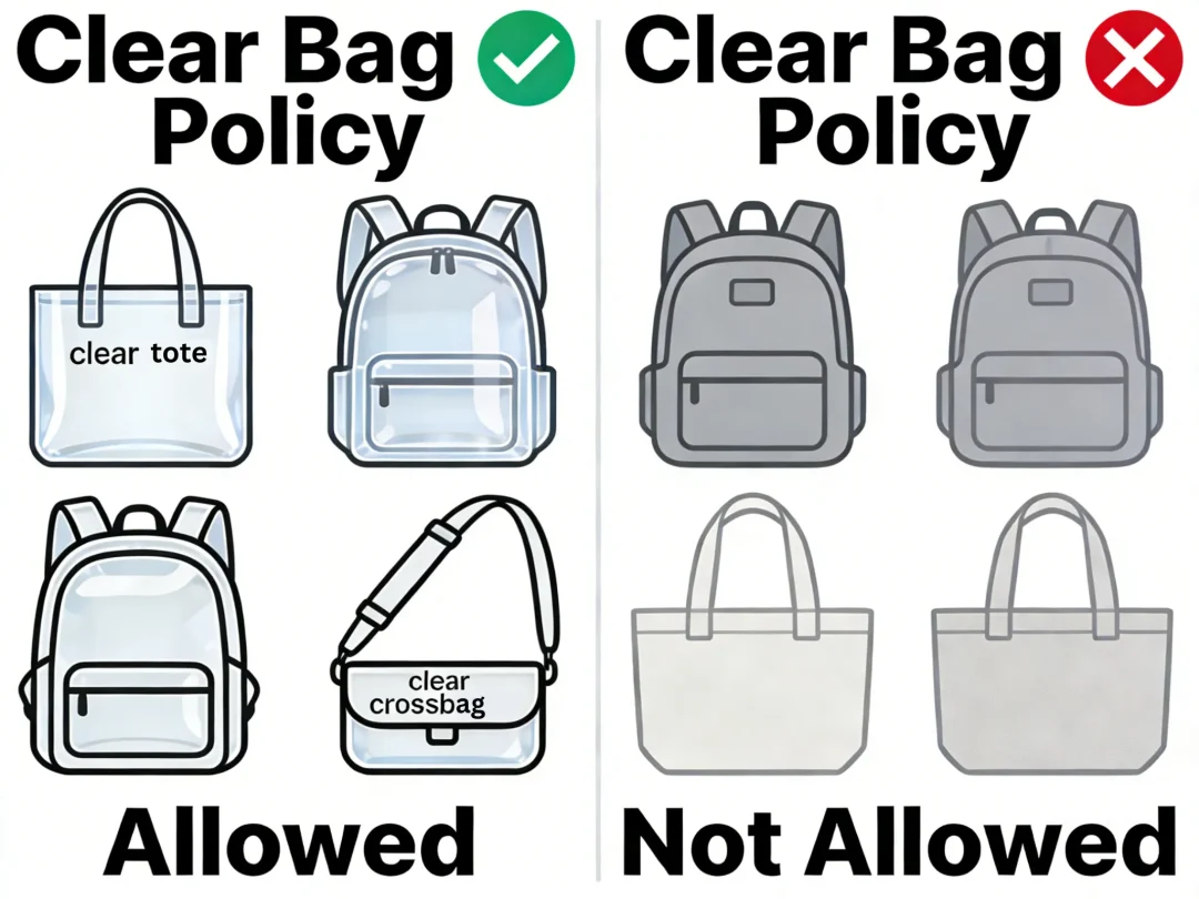 stadium clear bag policy allowed and prohibited bags